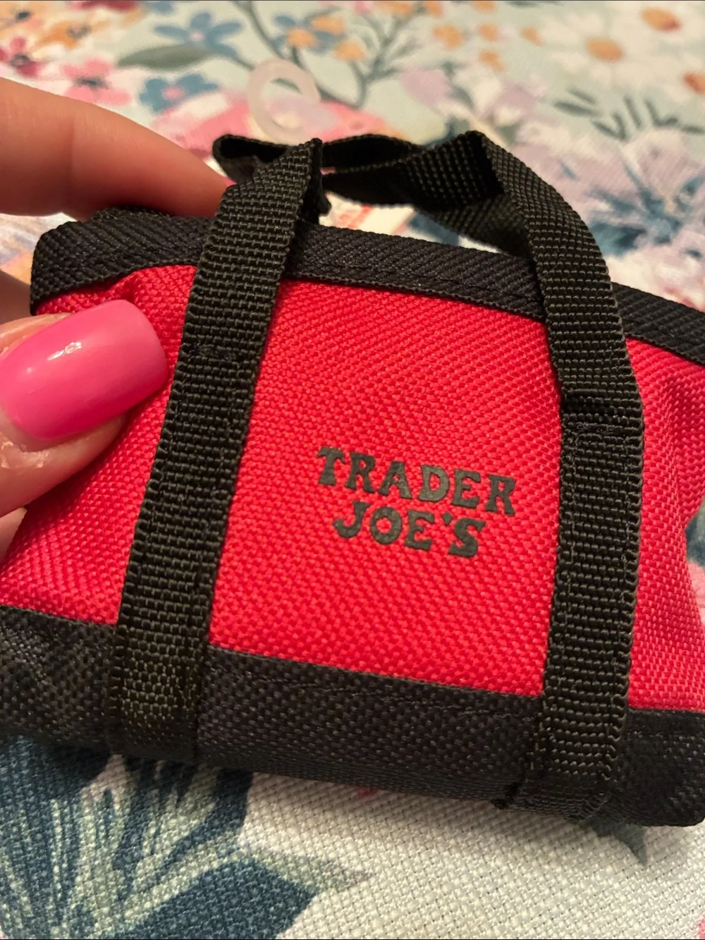 Trader Joe's Red Micro Tote Grocery Bag